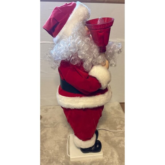 Telco Motionette Santa Claus Figure Holding Red Light-Up Bell 23.5" Tall - Picture 6 of 12